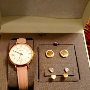 Watch and earings set